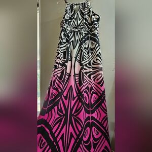 Pink and Black Maxi Dress